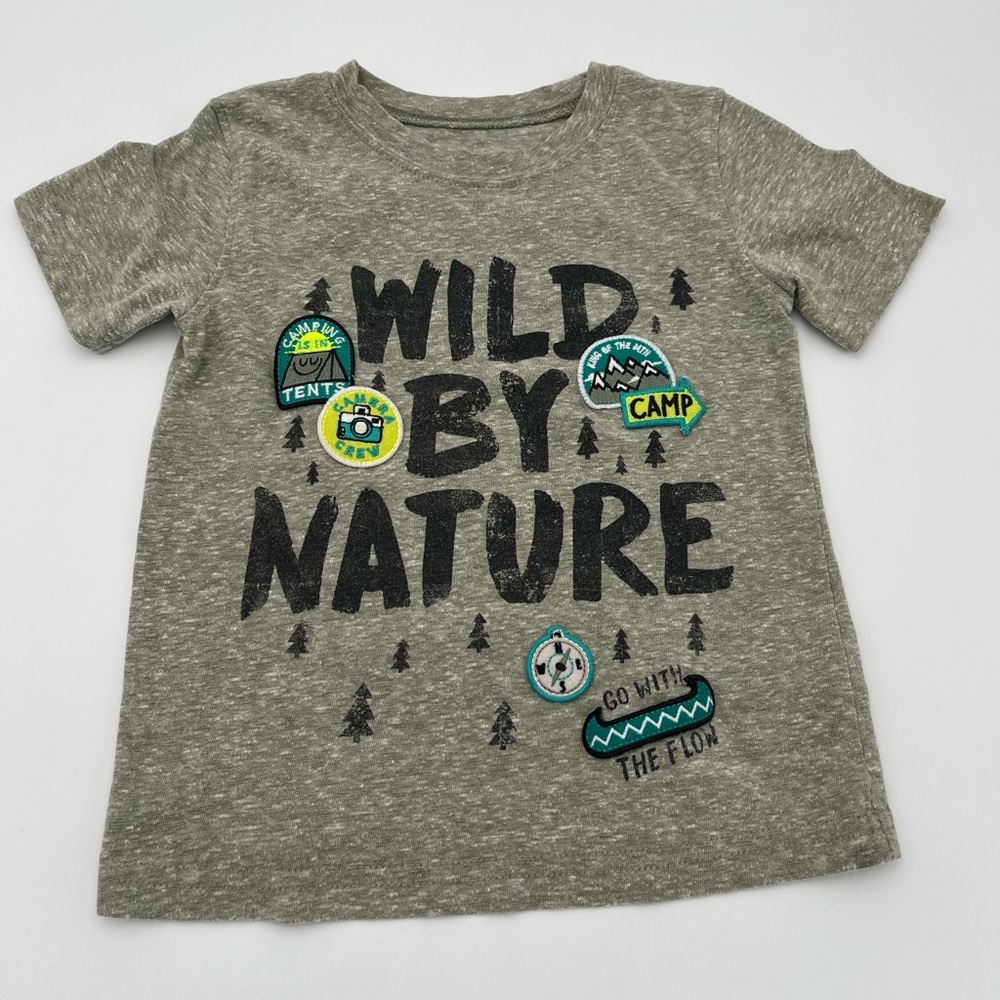 Jumping Beans Gray/Green Short Sleeve Tee Wild By Nature 3T